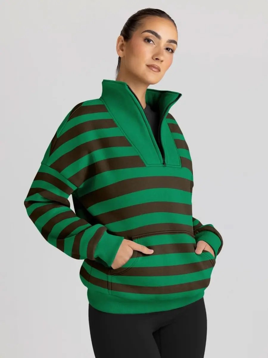 Trendy Queen Sweatshirts Half Zip Pullover Quarter Zip Oversized Hoodies Sweaters Comfy Fall Outfits 2024 Y2K Winter Clothes - Love Salve